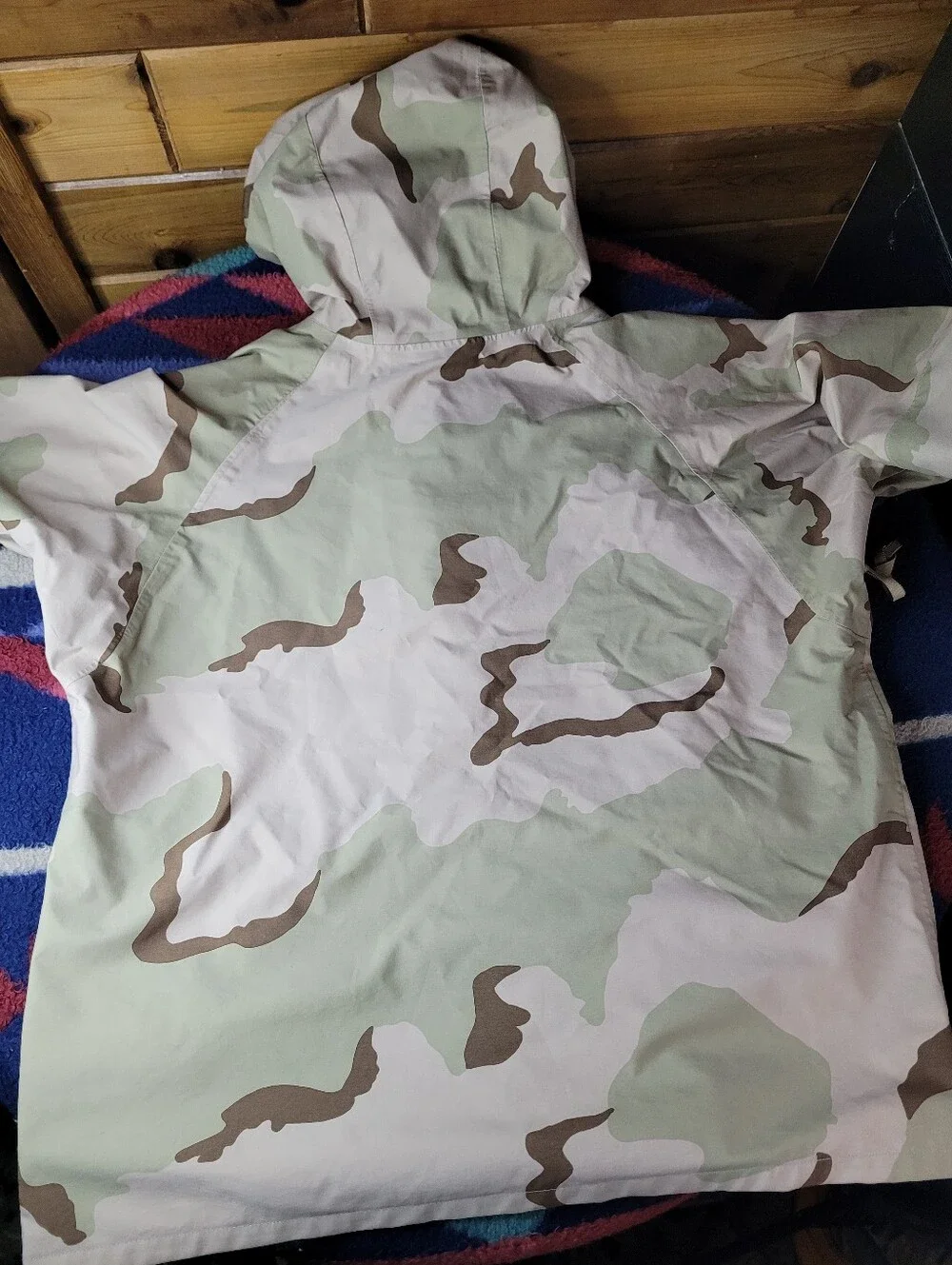 USGI Desert Camo Cold Weather Hooded Parka Mens XL Military Nylon Full Zip